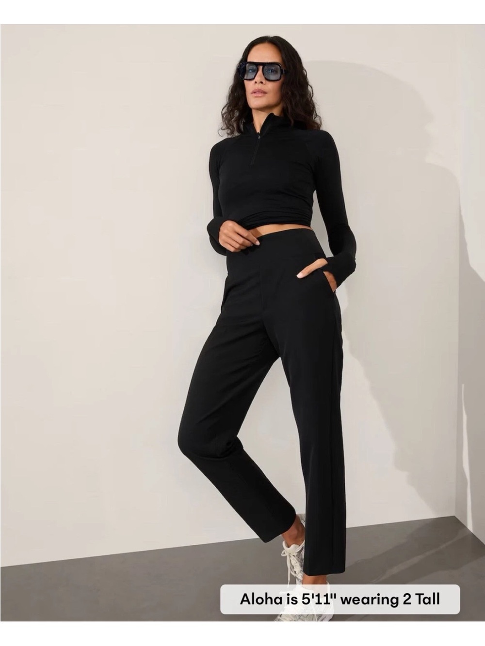 Athleta Endless Pant Women's Black Straight-Leg Pull-On Pants